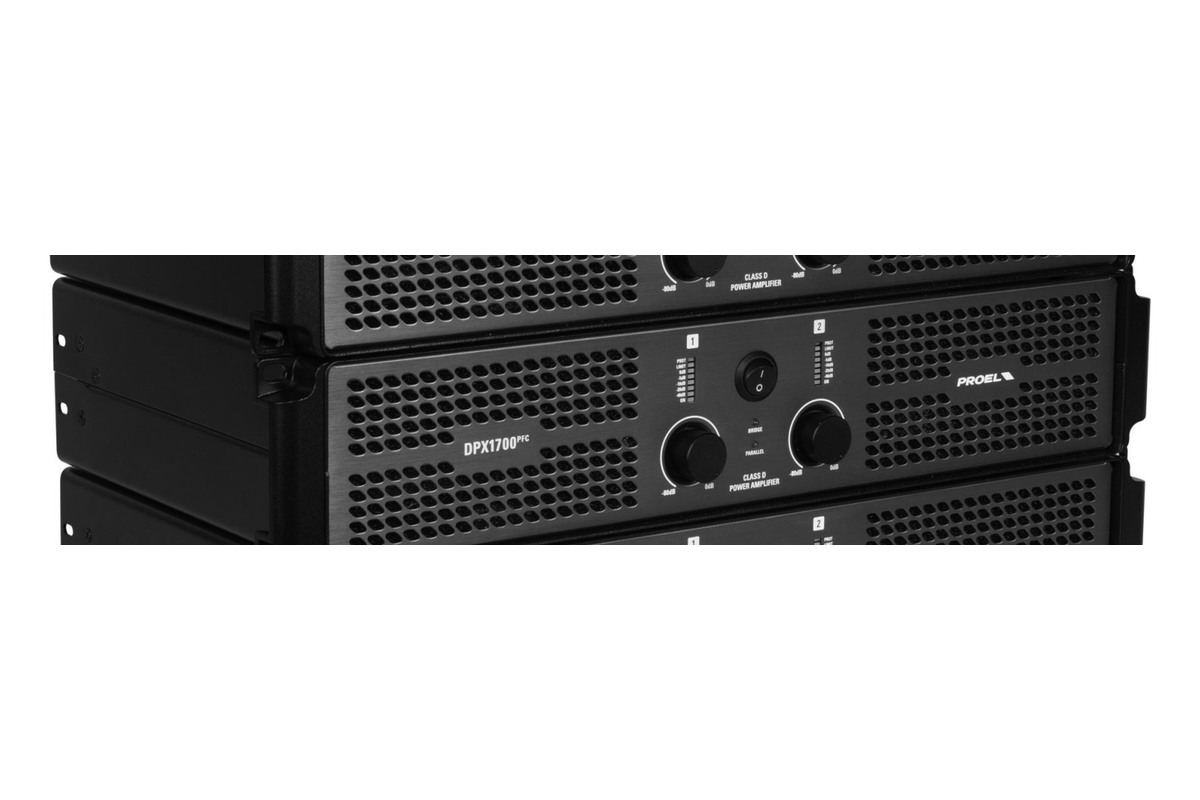 Amplificatore di potenza Proel DPX1700PFC, foto dal manuale ufficiale Proel
